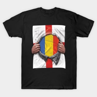 Romania Flag English Flag Ripped - Gift for Romanian From Romania T-Shirt